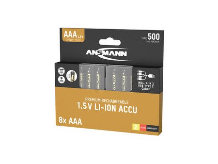 ANSMANN Pile premium Li-Ion AAA avec prise USB-C