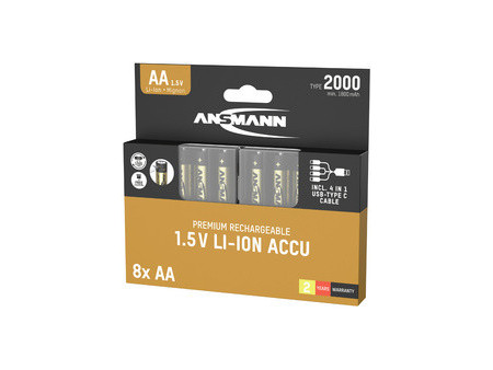 ANSMANN Pile premium Li-Ion AA avec prise USB-C
