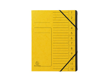 EXACOMPTA Trieur, A4, carton, 12 compartiments, vert
