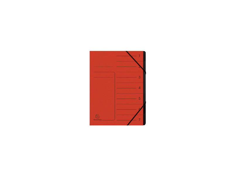 EXACOMPTA Trieur, A4, carton, 12 compartiments, rouge