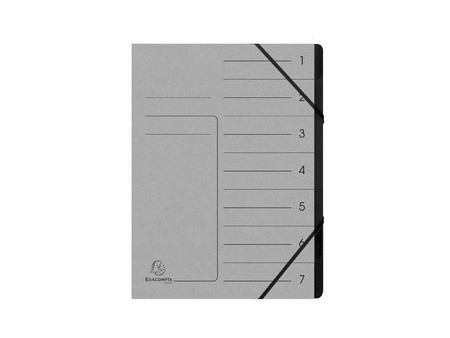 EXACOMPTA Trieur, A4, carton, 12 compartiments, gris