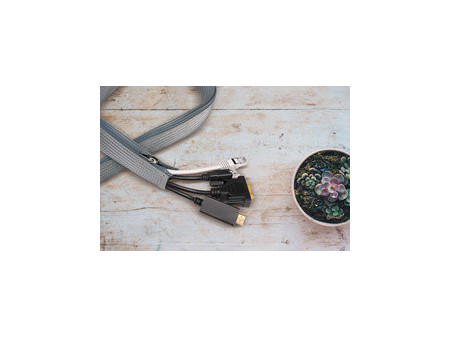 LogiLink Gaine pour câble avec fermeture zip, 5 m, blanc