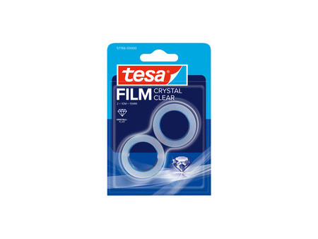 tesa Ruban adhésif, transparent, en pack de 2, blister,