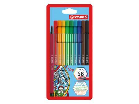 STABILO Feutre Pen 68, étui en plastique de 20
