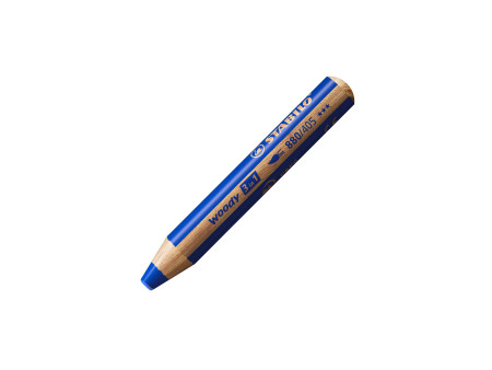 STABILO Crayon multi-talents woody 3 en 1, rond, bleu foncé