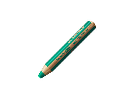 STABILO Crayon multi-talents woody 3 en 1, rond, vert foncé