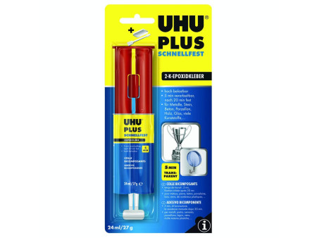 UHU Colle à deux composants plus adhérence rapide, 27 g