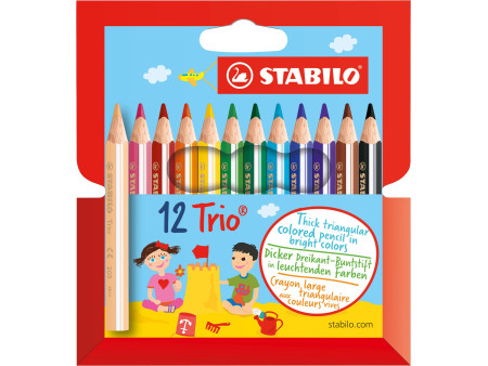 STABILO Crayon de couleur triangulaire Trio épais, court