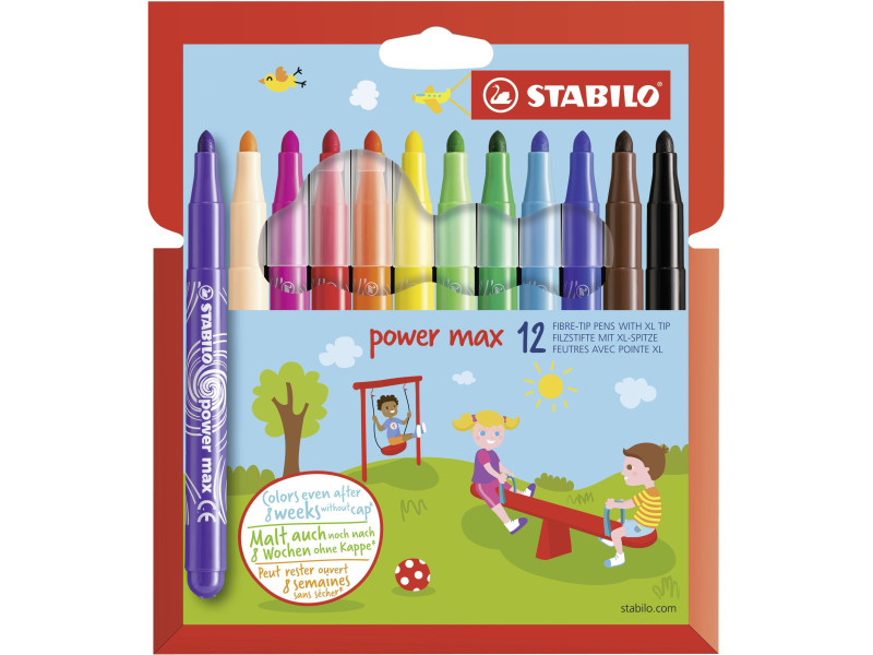 STABILO Feutre power max, rond, étui en carton de 12