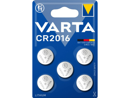 VARTA Pile bouton au lithium 'Electronics' CR2016, pack de 5