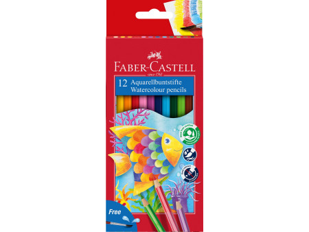 FABER-CASTELL Crayons de couleur KINDER-AQUARELL, étui de 12