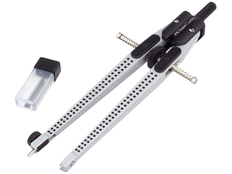 FABER-CASTELL Compas à réglage rapide GRIP, argent