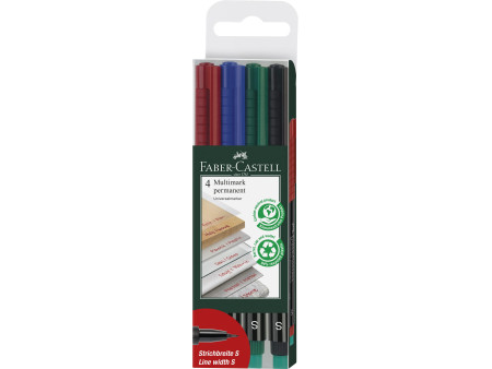 FABER-CASTELL Marqueur permanent MULTIMARK S, étui de 4