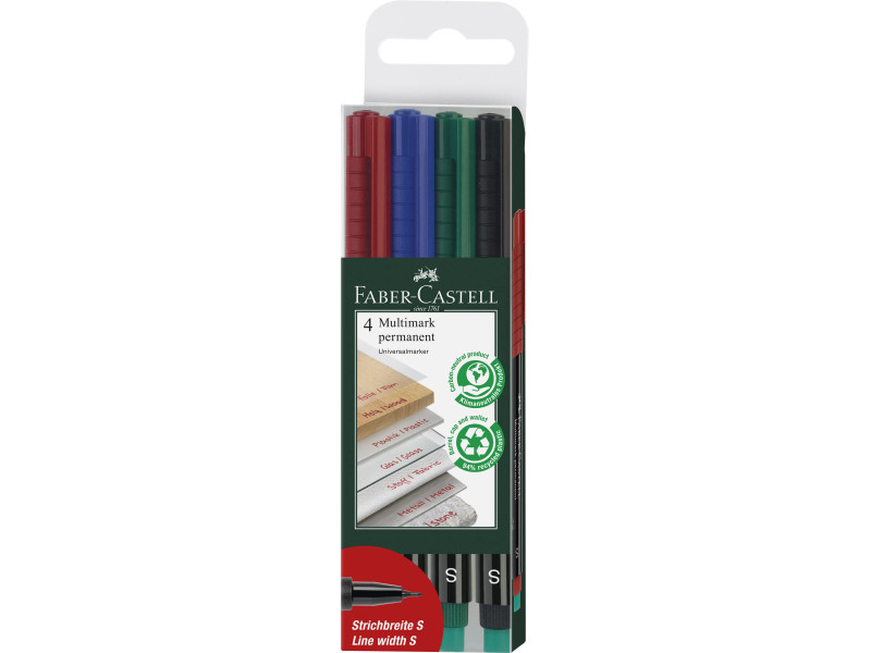 FABER-CASTELL Marqueur permanent MULTIMARK S, étui de 4