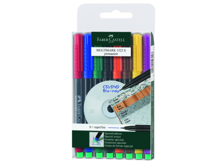 FABER-CASTELL Marqueur permanent MULTIMARK S, étui de 8