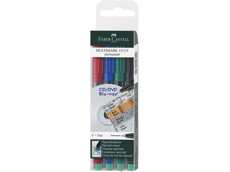 FABER-CASTELL Marqueur permanent MULTIMARK F, étui de 4