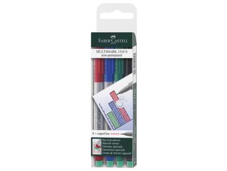 FABER-CASTELL Marqueur NonPermanent MULTIMARK S, étui de 4