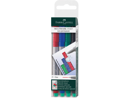FABER-CASTELL Marqueur NonPermanent MULTIMARK F, étui de 4