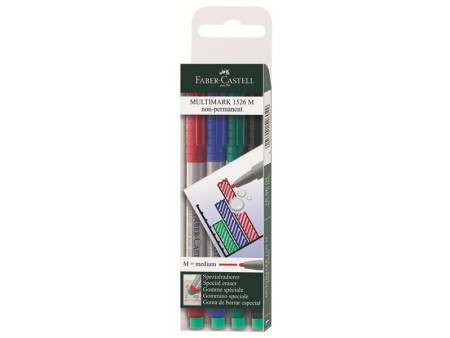 FABER-CASTELL Marqueur NonPermanent MULTIMARK M, étui de 4