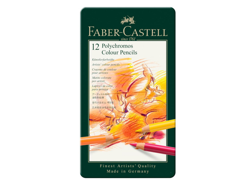 FABER-CASTELL Crayons de couleur POLYCHROMOS, étui en métal