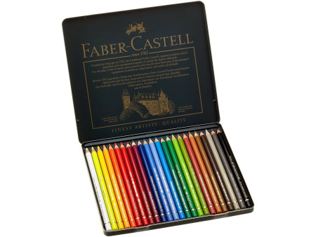 FABER-CASTELL Crayons de couleur POLYCHROMOS, étui en métal