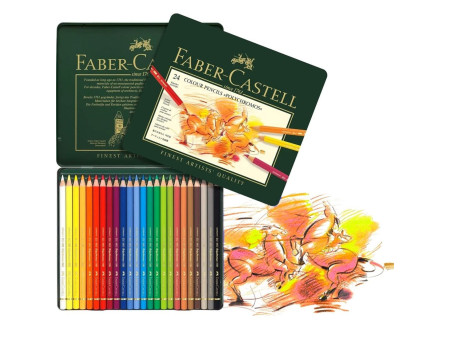 FABER-CASTELL Crayons de couleur POLYCHROMOS, étui en métal