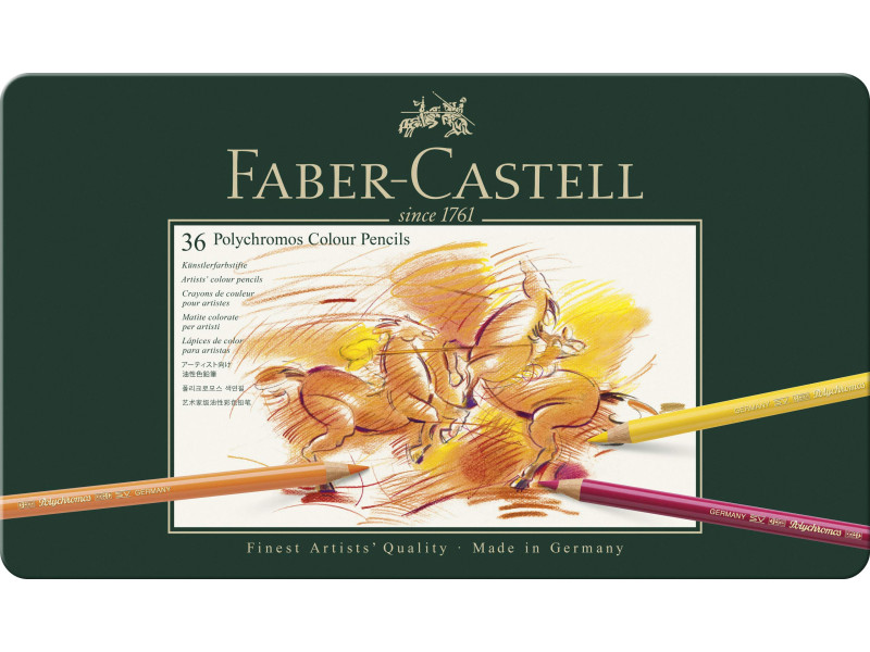 FABER-CASTELL Crayons de couleur POLYCHROMOS, étui en métal