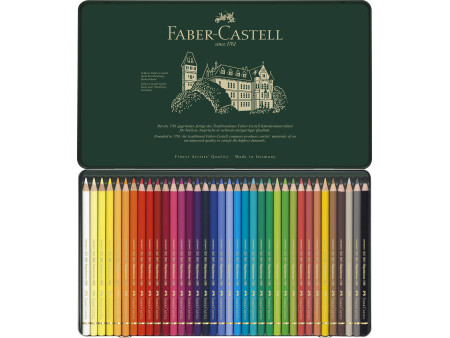 FABER-CASTELL Crayons de couleur POLYCHROMOS, étui en métal