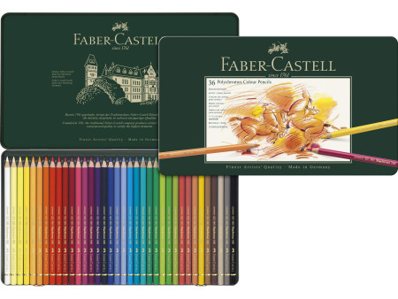 FABER-CASTELL Crayons de couleur POLYCHROMOS, étui en métal