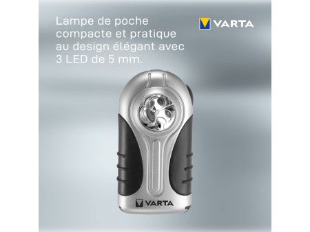 VARTA Lampe de poche 'LED Silver Light', avec 3 piles AAA