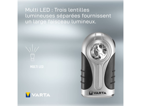 VARTA Lampe de poche 'LED Silver Light', avec 3 piles AAA