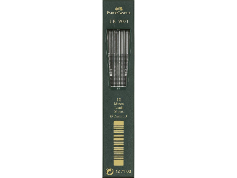 FABER-CASTELL Mines TK 9071, noir profond, degré dureté: 3B