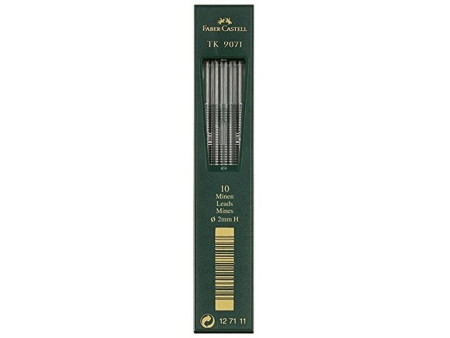 FABER-CASTELL Mines TK 9071, noir profond, degré dureté: H