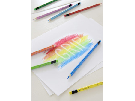 FABER-CASTELL Crayons de couleur gommable avec grip, étui