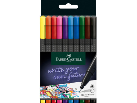 FABER-CASTELL Feutre pointe fine GRIP FINEPEN, étui de 10