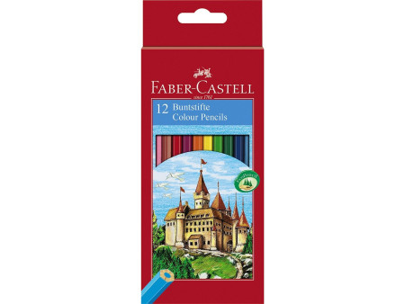 FABER-CASTELL Crayons de couleur hexagonaux CASTLE, étui en