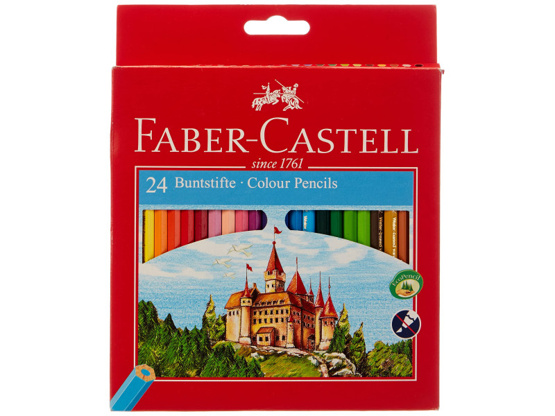 FABER-CASTELL Crayons de couleur hexagonaux CASTLE étui en