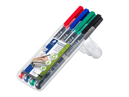 STAEDTLER Marqueur permanent 313S Lumocolor, étui de 4