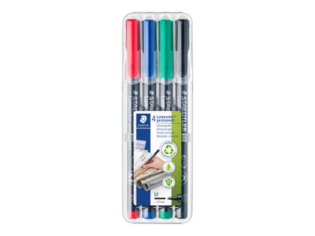 STAEDTLER Marqueur permanent 317M Lumocolor, étui de 4