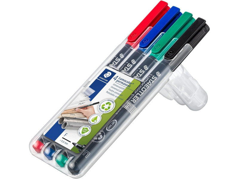 STAEDTLER Marqueur permanent 318F Lumocolor, étui de 4