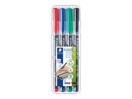 STAEDTLER Marqueur permanent 314B Lumocolor, étui de 4