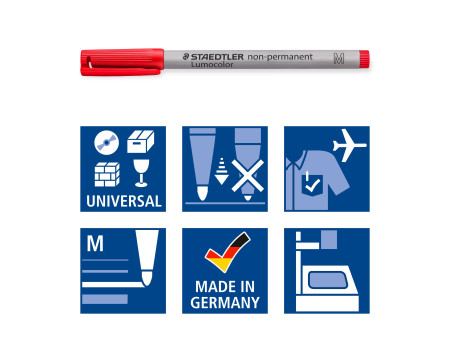 STAEDTLER Marqueur non permanent 315M Lumocolor, étui de 4