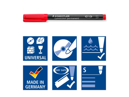 STAEDTLER Marqueur permanent 313S Lumocolor, étui de 6