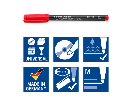 STAEDTLER Marqueur permanent 317M Lumocolor, étui de 6