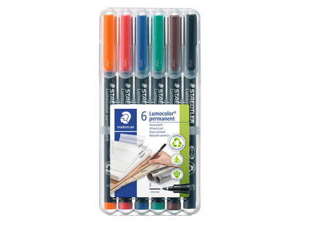 STAEDTLER Marqueur permanent 318F Lumocolor, étui de 6
