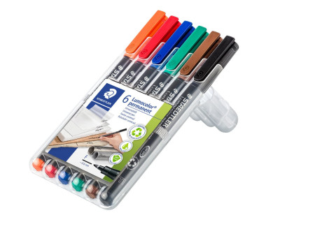 STAEDTLER Marqueur permanent 318F Lumocolor, étui de 6