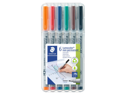 STAEDTLER Marqueur non permanent 316F Lumocolor, étui de 6