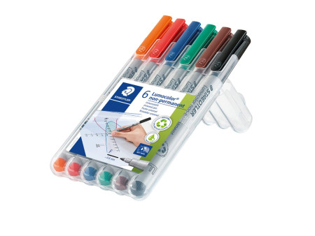 STAEDTLER Marqueur non permanent 316F Lumocolor, étui de 6