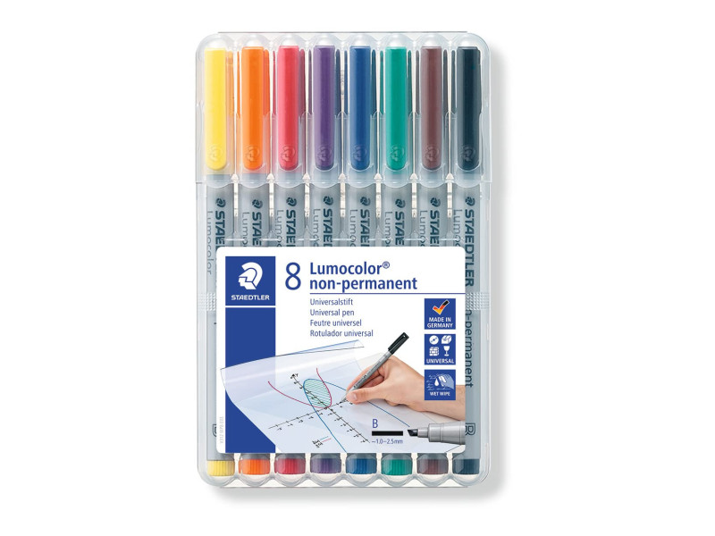 STAEDTLER Marqueur non permanent 312B Lumocolor, étui de 8