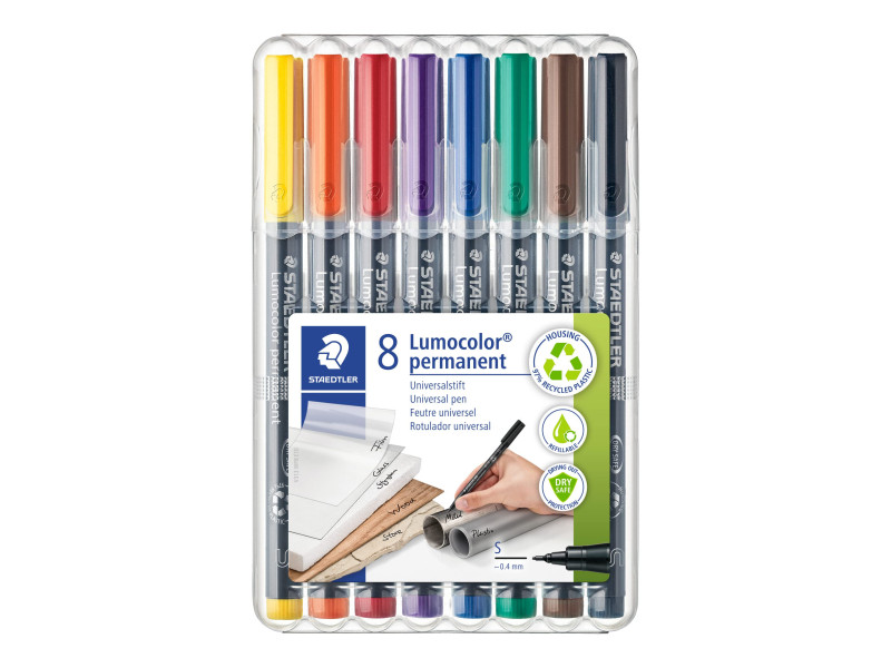 STAEDTLER Marqueur permanent 313S Lumocolor, étui de 8